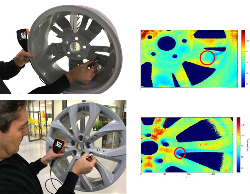 使用涂魔師3D Inline非接觸整體膜厚成像系統(tǒng)，彎角、臺階處也能精準出涂層厚度