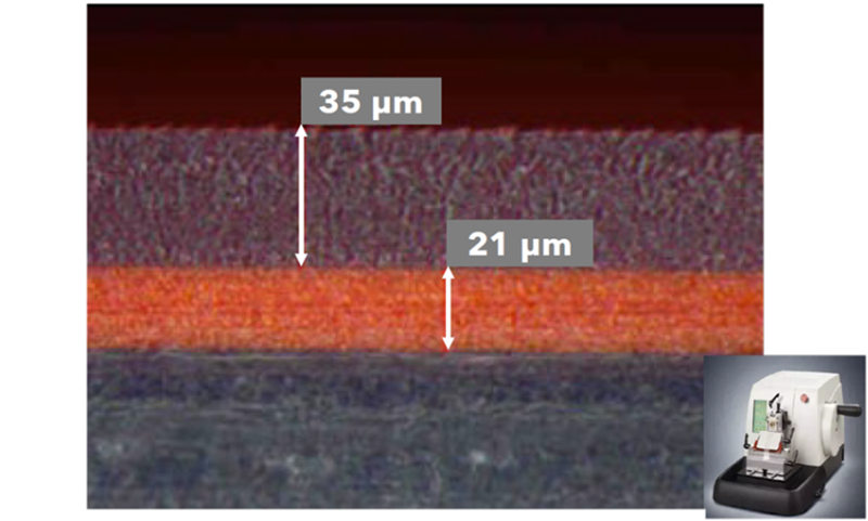 顯微鏡下涂層厚度情況 顯微鏡下涂層厚度情況