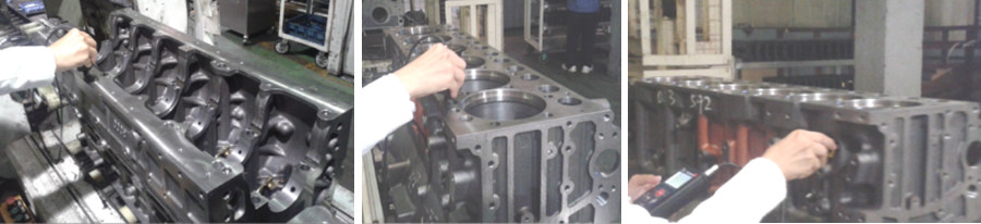 測試氣缸體在清洗前，粗洗后，粗選后的清潔度差異