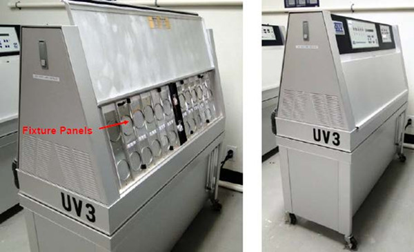 圖1. 用于室內(nèi)照明測試的QUV紫外老化試驗(yàn)箱