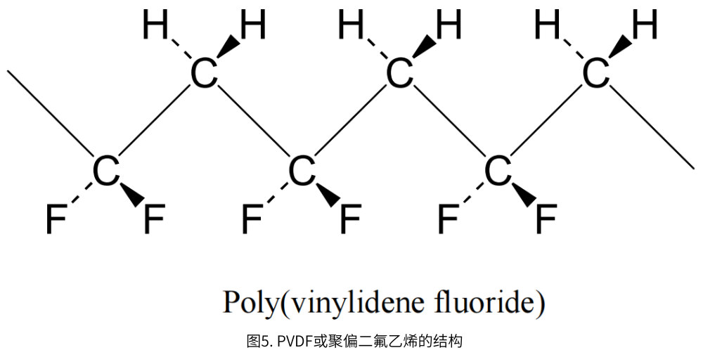 圖5. PVDF或聚偏二氟乙烯的結構